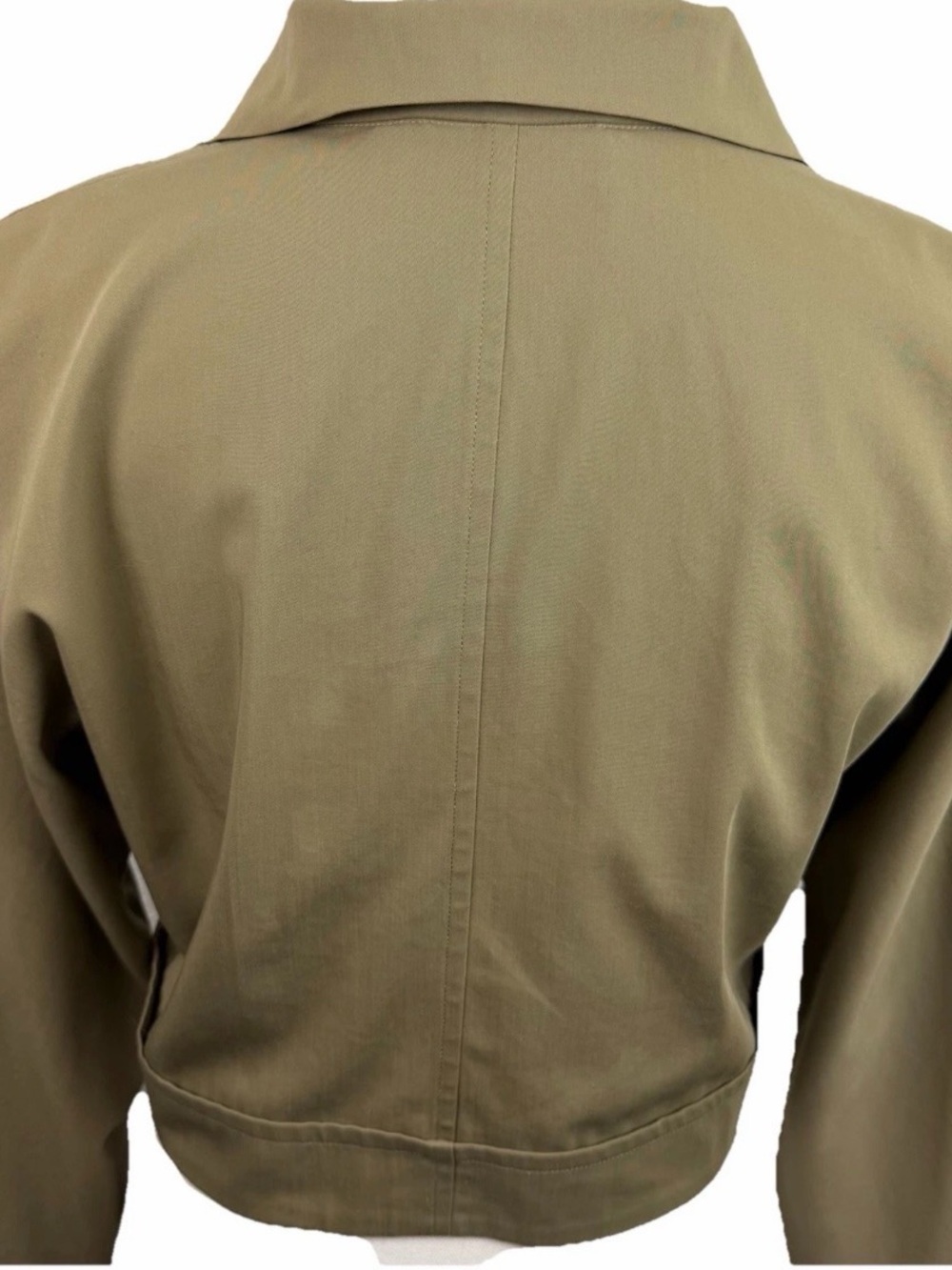 Jil Sander | Khaki Tan Zip Cropped Utility Jacket - Picture 7 of 11